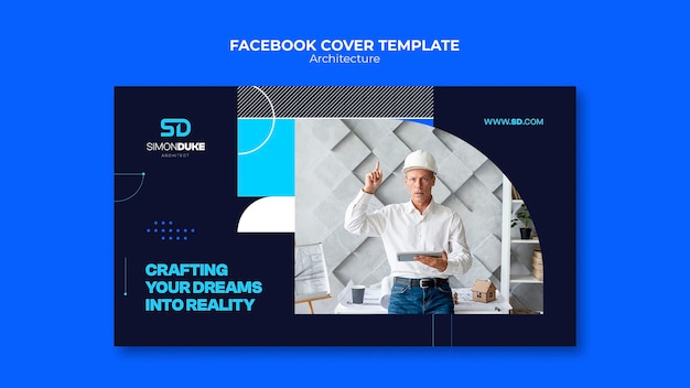 無料PSD 建築プロジェクト facebook カバー テンプレート