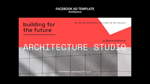 PSD gratuito modello di facebook del progetto di architettura