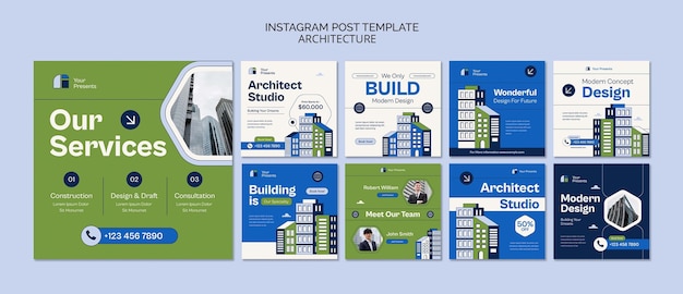 Посты instagram архитектурного проекта