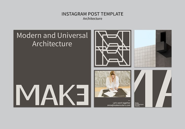 無料PSD 建築プロジェクトのinstagram投稿