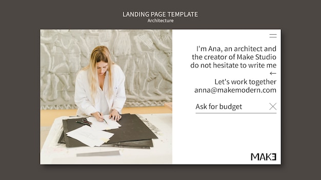 Architecture project landing page template