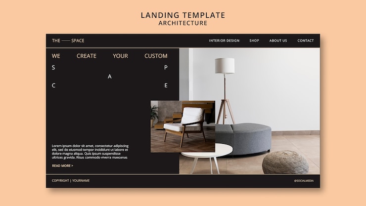 Free PSD architecture project landing page