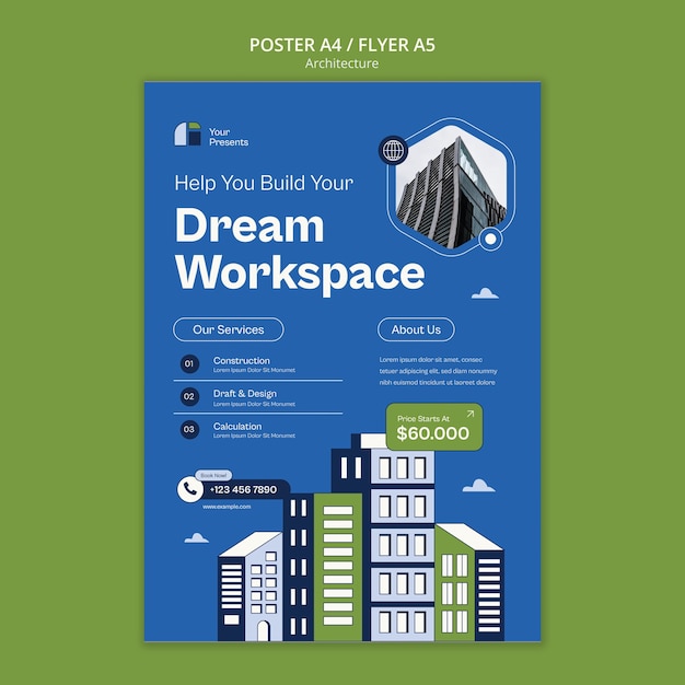 Free PSD architecture project poster template