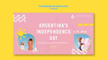 Бесплатный PSD Фейсбук-шаблон дня независимости аргентины