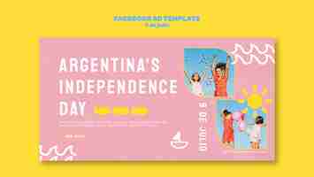 Free PSD argentina independence day facebook template