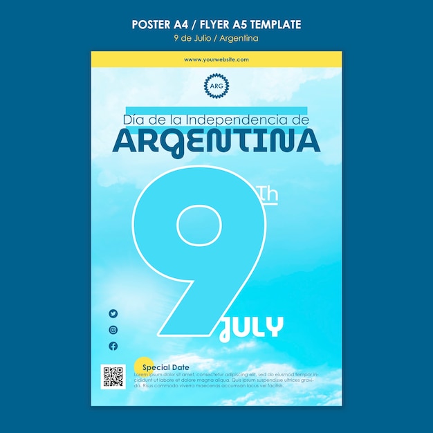 Argentina independence day poster template