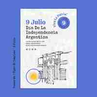 PSD gratuito modello del manifesto di festa dell'indipendenza dell'argentina