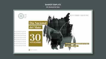Free PSD argentina national mate drink event banner