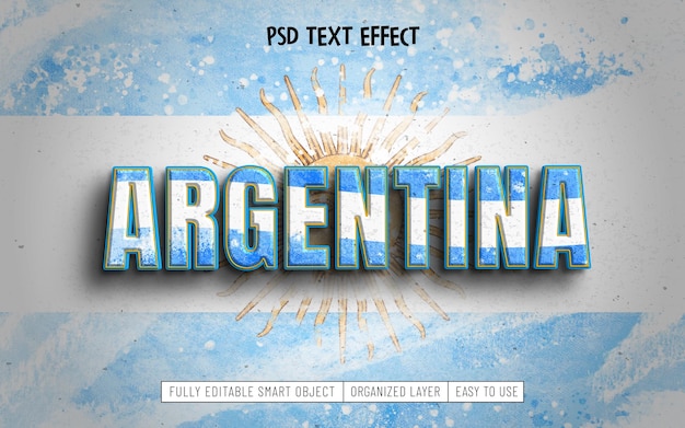 Free PSD argentina qatar world cup 2022 text effect