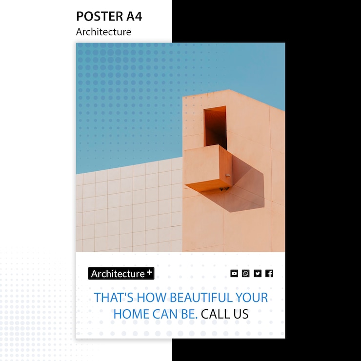 Free PSD arhitecture concept poster template
