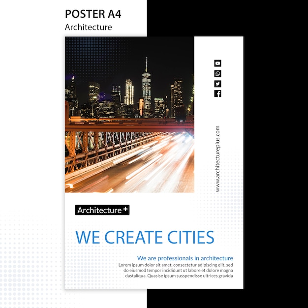 Free PSD arhitecture concept poster template