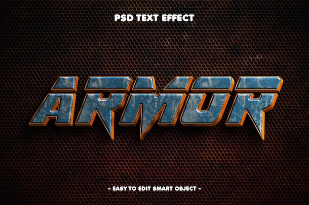 Free PSD armor editable text effect