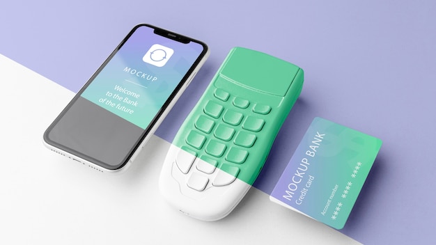 Arrangement with smart payment app mock-up