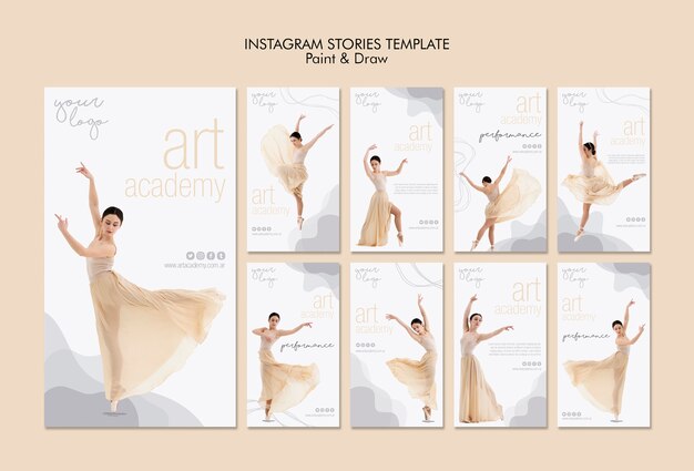 Art academy instagram stories template