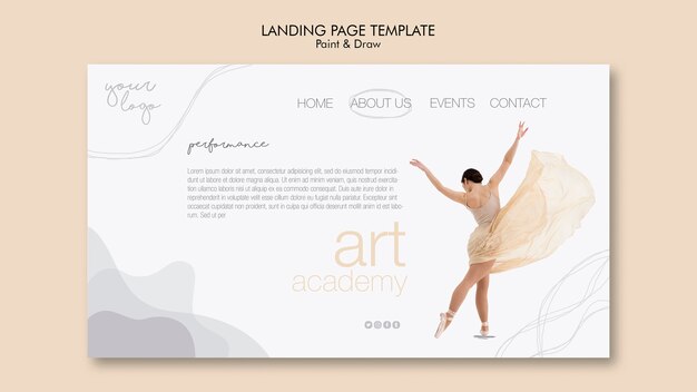 Art academy landing page template