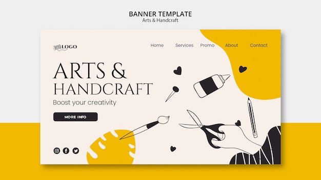 アートとハンドクラフトのテンプレート デザイン