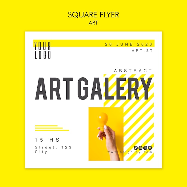 Free PSD art concept square flyer template