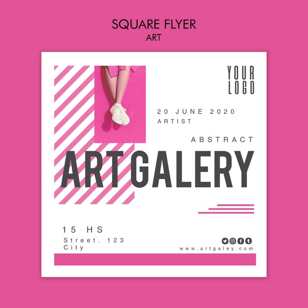 Art concept square flyer template