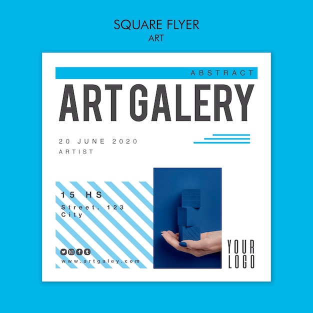 Free PSD art concept square flyer template