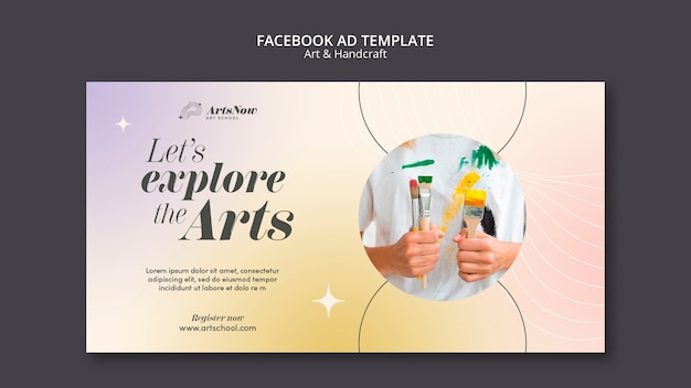 Free PSD art and craft facebook ad template design