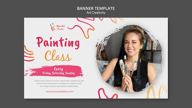 PSD gratuito modello di banner di arte e creatività