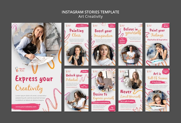 Art and creativity instagram stories template