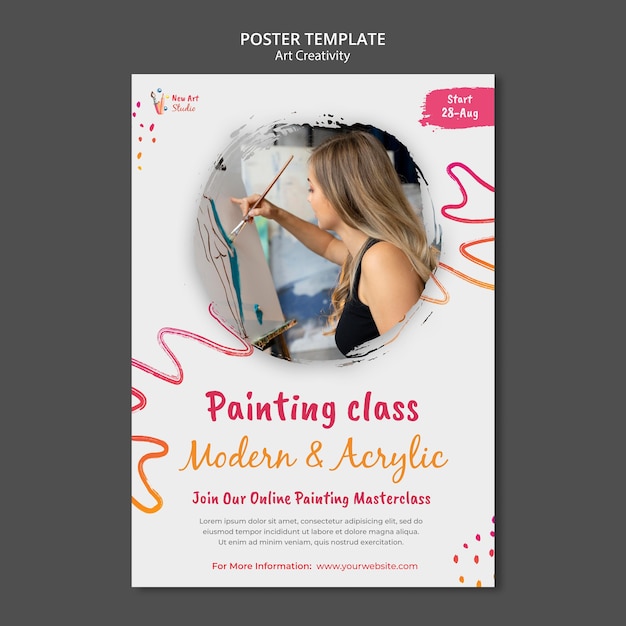 Free PSD art and creativity poster template