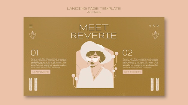 Art deco musical landing page