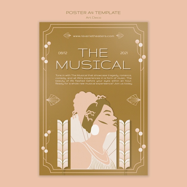 Art deco musical print template