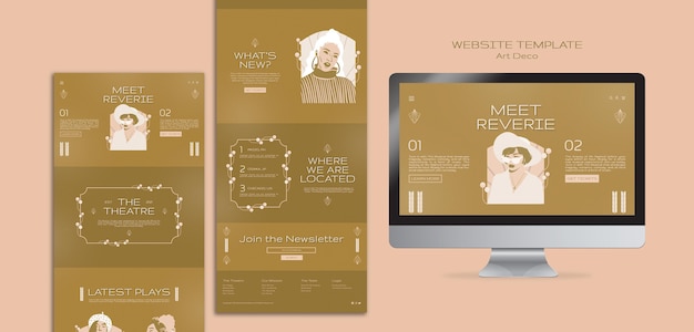 Free PSD art deco musical web template