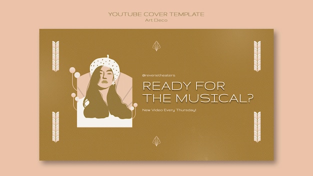 Copertina youtube musicale art deco