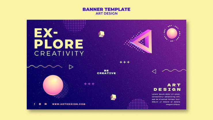 मुफ़्त PSD art design banner template