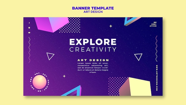 PSD gratuito modello di banner di design artistico