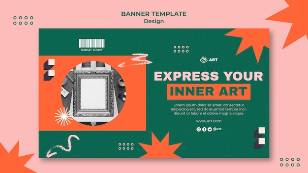 PSD gratuito modello di banner di design artistico