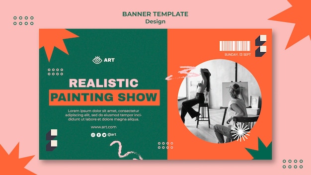 Modello di banner di design artistico