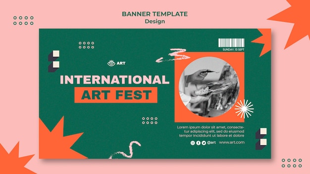 PSD gratuito modello di banner di design artistico