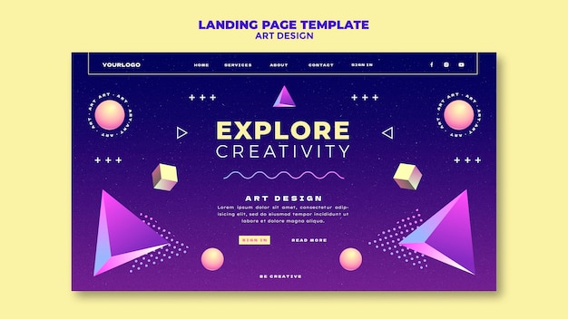 Art design landing page template