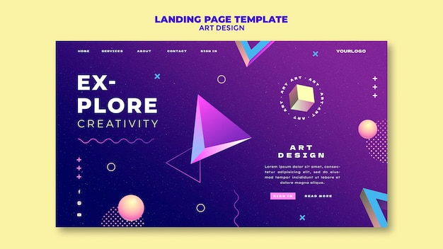 Art design landing page template