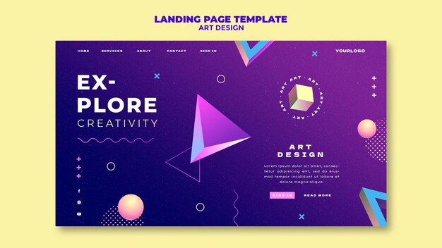 아트 디자인 방문 페이지 템플릿