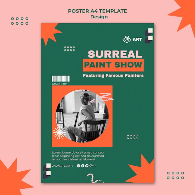 PSD gratuito modello di poster di design artistico