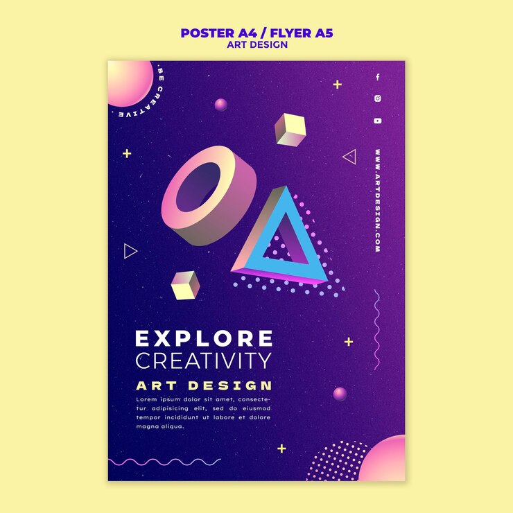 無料PSD アートデザインプリントテンプレート