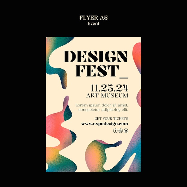 無料PSD アートイベントのテンプレートデザイン