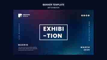 Free PSD art exhibition abstract banner template