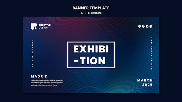 Art exhibition abstract banner template