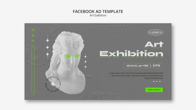 Modello facebook busto mostra d'arte