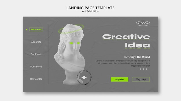 Art exhibition bust web template