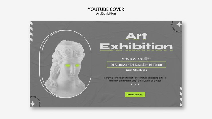 無料PSD 美術展胸像youtubeカバー