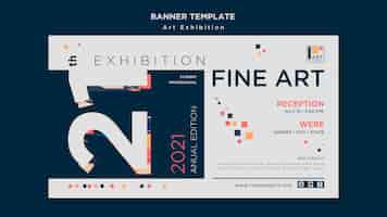 Free PSD art exhibition concept banner template