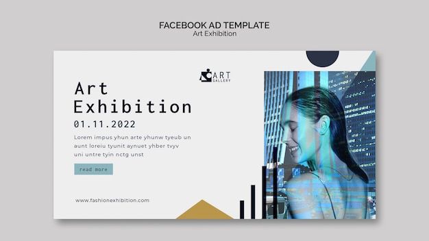 Free PSD art exhibition gallery social media promo template