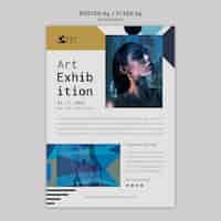 PSD gratuito modello di poster verticale della galleria della mostra d'arte